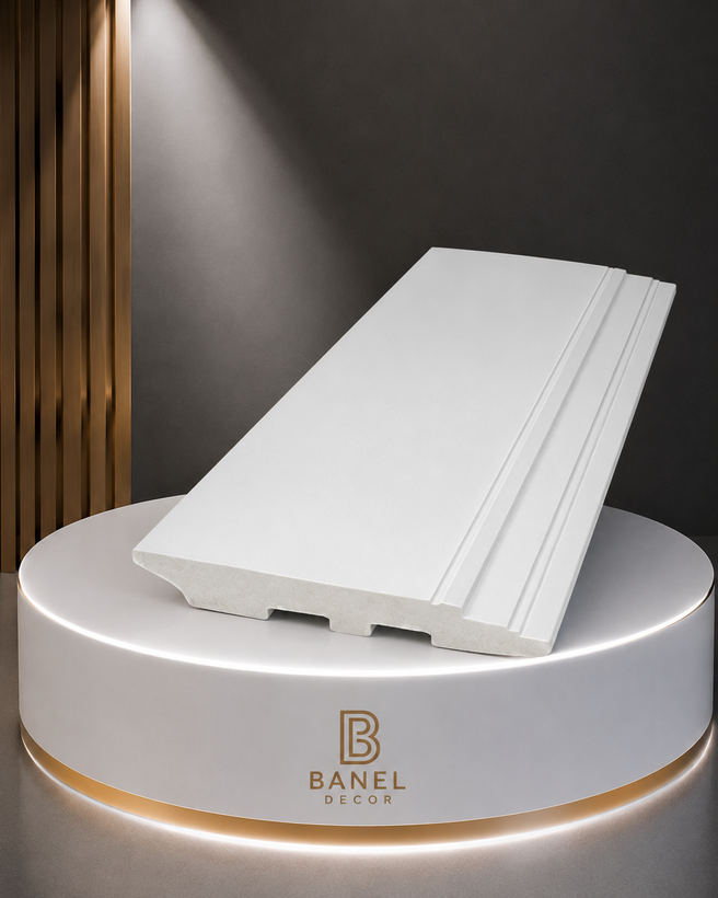 قرنیز پلی استایرن N13 سفید 12 سانتی متری شاخه 3 متری مناسب دکوراسیون داخلی بانل دکور